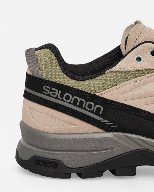 Salomon Gray X-alp Leather Sneakers Pewter / Vintage Khaki / Black for men