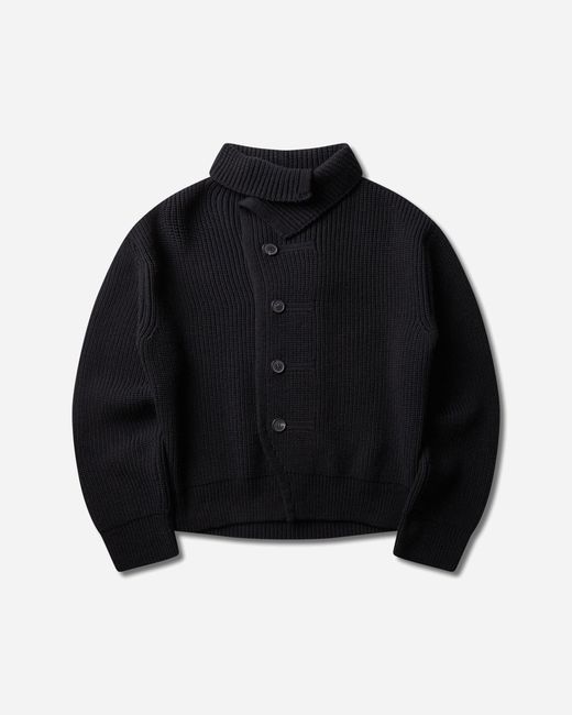 Dries Van Noten Black S Asymmetric Funnel Neck Cardigan for men
