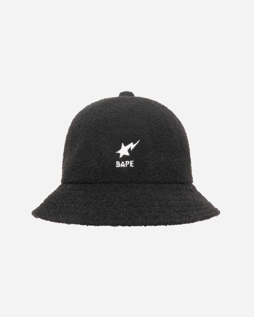 A Bathing Ape Bape Sta Pile Bucket Hat in Black for Men | Lyst