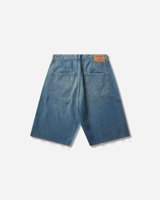 Hysteric Glamour Blue Snake Loop Denim Shorts for men