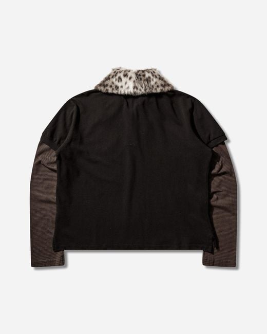 トップス protocol index FUR COLLAR LAYERED POLO Protocol Index Fur Collar Layered Polo T-Shirt in Black for Men