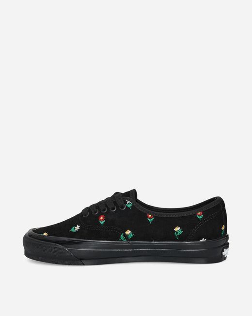 Vans Black Authentic 44 Embroidery Sneakers Flower Print for men