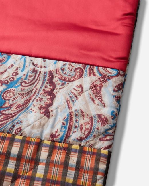 Dries Van Noten Red Patchwork Jacquard Scarf for men