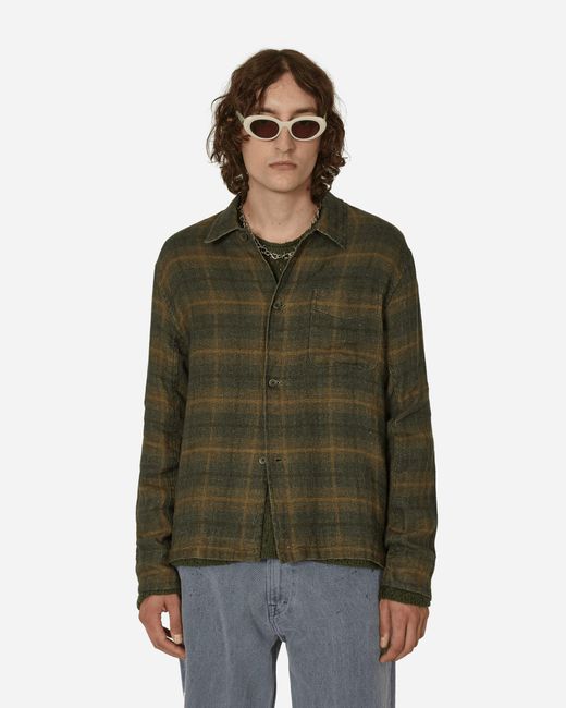 Our Legacy Green Mirage Wax Check Box Shirt for men