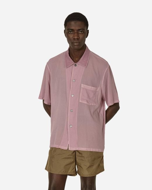 Our Legacy Purple Box Shortsleeve Shirt Dusty Lilac for men