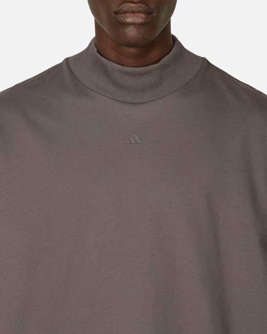 Adidas Brown Basketball Longsleeve T-shirt Charcoal for men