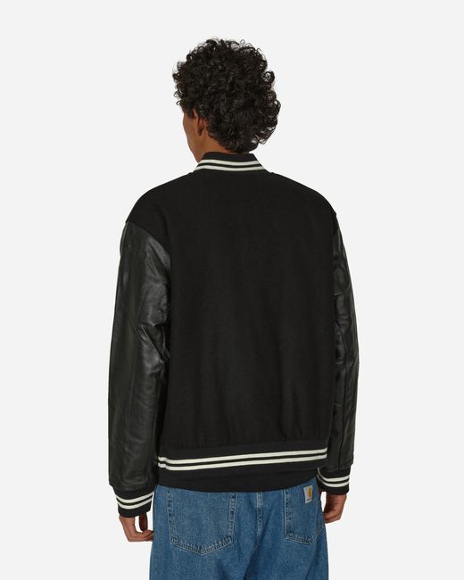 Nike Authentics Varsity Jacket Black / White for Men | Lyst
