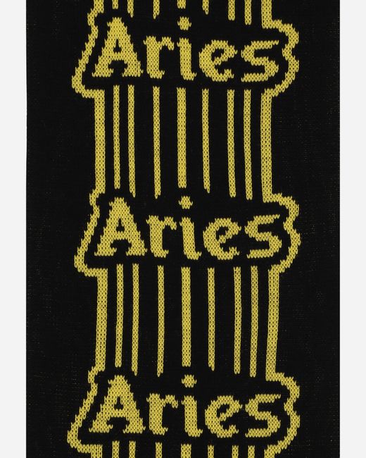 Aries Green Column Scarf Black / Yellow for men