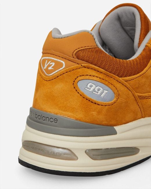 New Balance Orange Made In Uk 991v2 Brights Revival Sneakers for men
