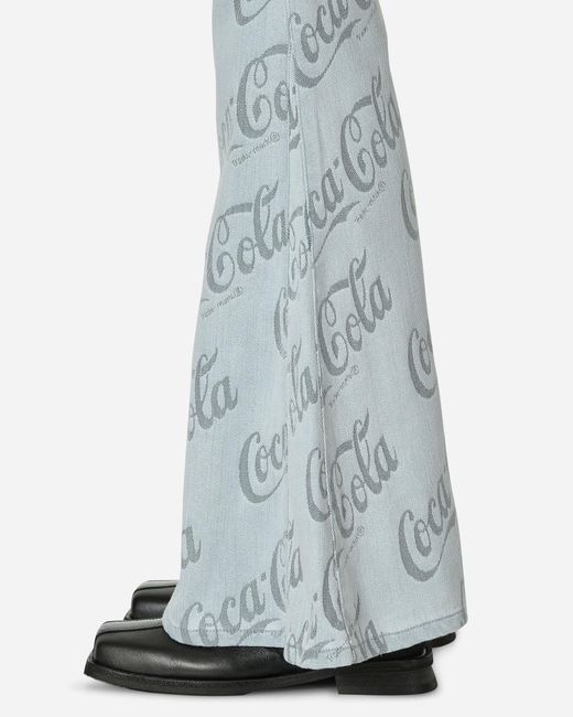 ERL Blue Coca-cola Jacquard Denim Flare Pants