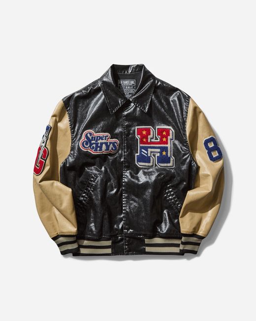 Hysteric Glamour Black Men S Hg Patch Varsity Jacket for men