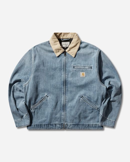 Carhartt Men S Og Detroit Jacket Blue / Dusty H Brown (burst Washed) for men