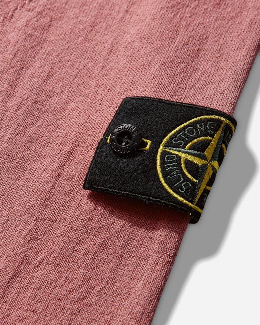 Stone Island Pink Men S Light Raw Hand Organic Cotton Sweater Oleander for men
