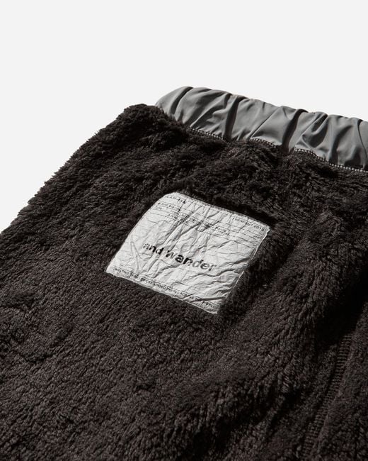 And Wander Black Slam Jam High Loft Polartec Fleece Pants for men
