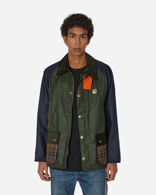 Barbour Maison Kitsuné Beaufort Patchwork Wax Jacket Multicolor in
