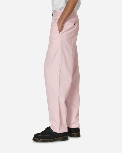 Noah NYC Pink Twill Double-Pleat Pants for men