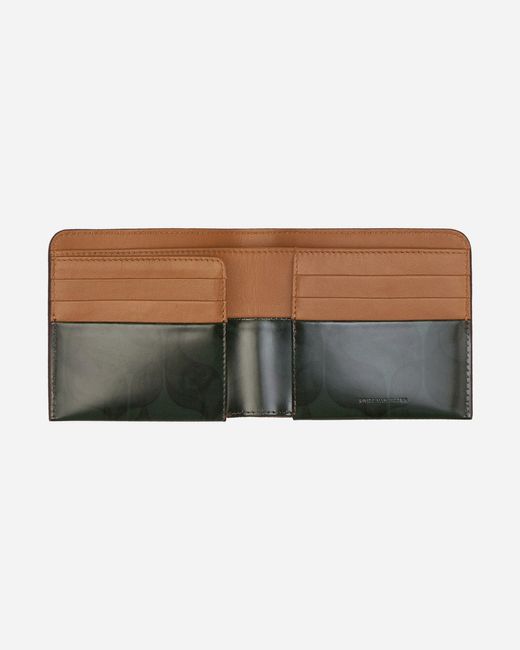 Dries Van Noten Gray Printed Leather Bifold Wallet Beige for men