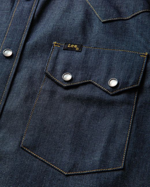 Lee Jeans Blue Men S 101 50s Western Shirt Dry for men