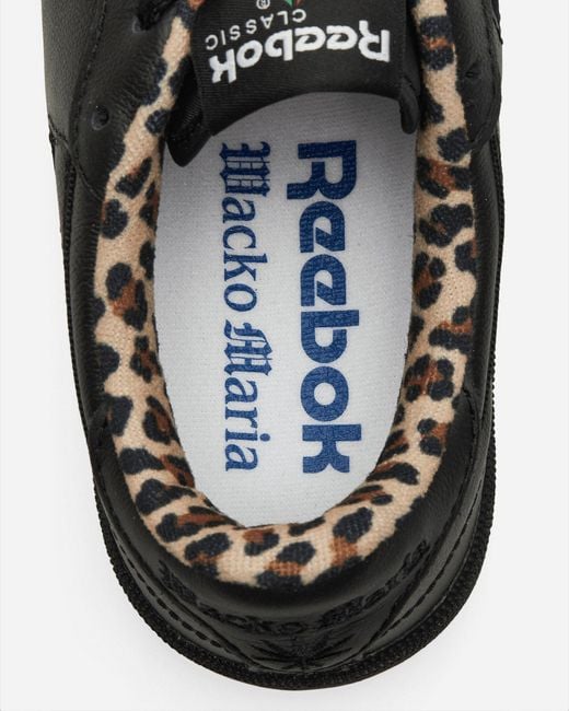 Reebok Black Wacko Maria Club C 85 Vintage Sneakers / Leopard for men