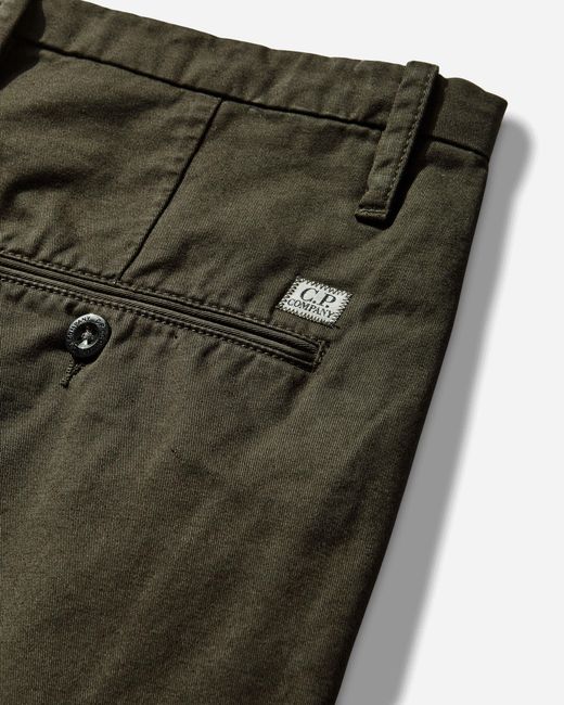 C P Company Green S Cotton Gabardine Loose Chino Pants Ivy for men