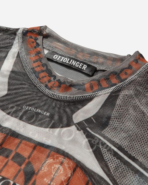 OTTOLINGER Black Women S Mesh Hybrid Longsleeve Top Racing Plaid