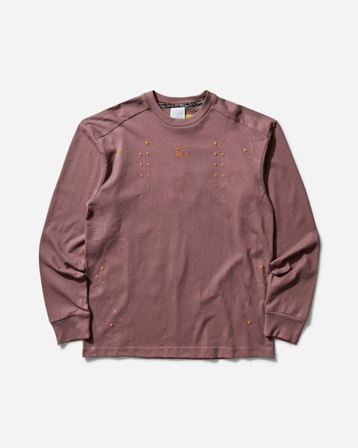 Nike Purple Men S Ispa Protect Sense Longsleeve T-shirt Smokey Mauve for men