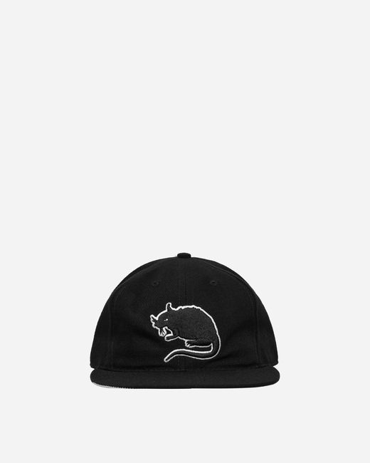 Stray Rats Black Rat Logo Fitted Hat for men