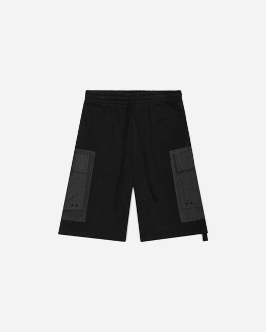 Oamc Peacemaker Black Cargo Sweatshorts for men