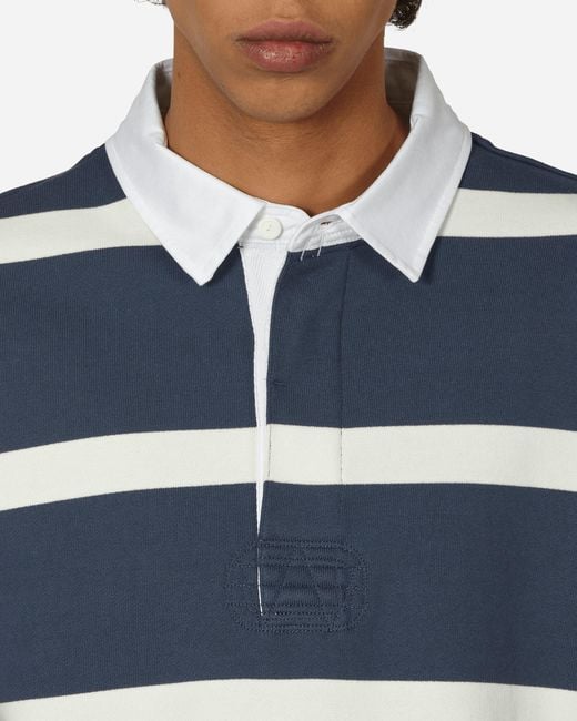 Nike Striped Heavyweight Rugby Polo Shirt Thunder Blue / Sail for men