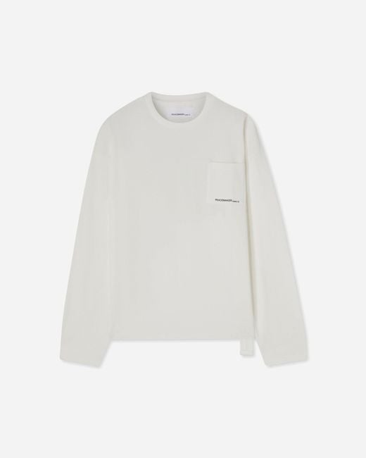 Oamc Peacemaker White Men S Lighter Longsleeve Pocket T-shirt Snow for men