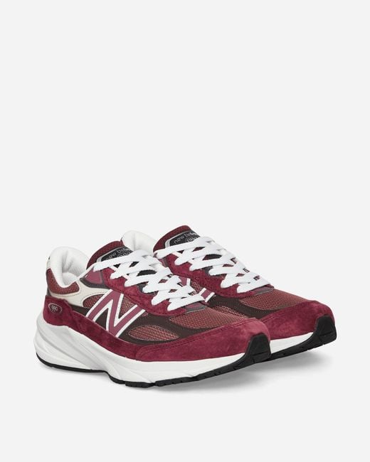New Balance Red Made In Usa 990v6 Sneakers Burgundy / Tan for men