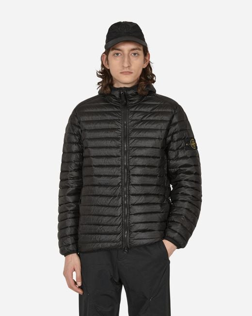 Stone Island Black Packable Loom Woven Chambers R-nylon Down-tc Jacket for men