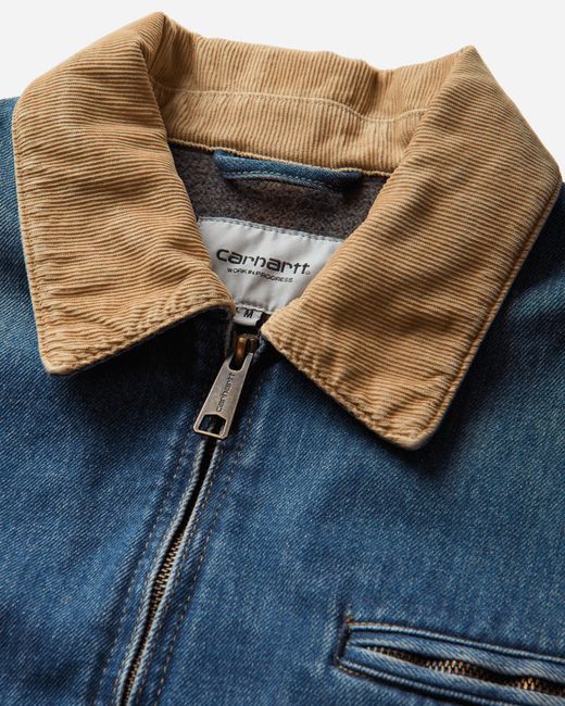 Carhartt Blue Og Detroit Jacket Dusty H (Dark Used Wash) for men