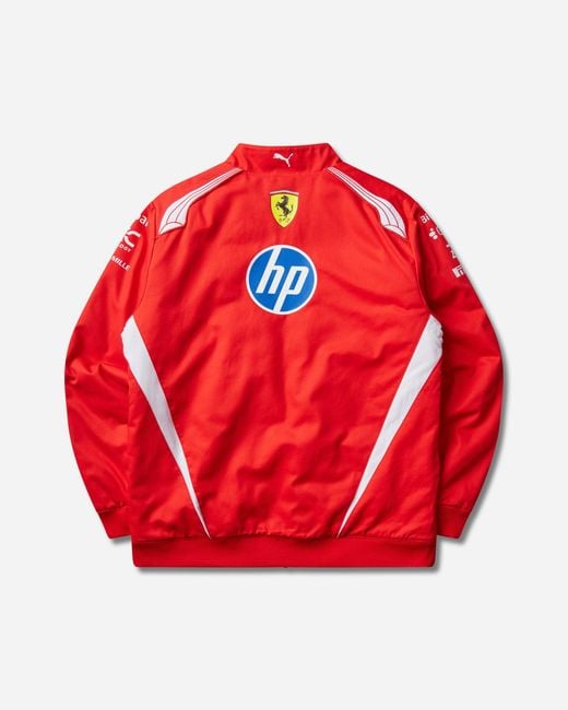 PUMA Red Scuderia Ferrari Hp Replica Drivers Authentic Bomber Jacket for men