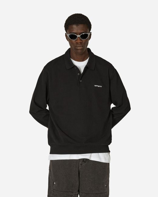Carhartt Black Vance Rugby Polo Shirt for men