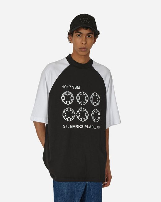 1017 ALYX 9SM Black Oversize Logo Raglan T-shirt / White for men