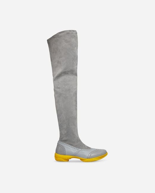 Kiko Kostadinov White Sonia High Boots Fog Oyster
