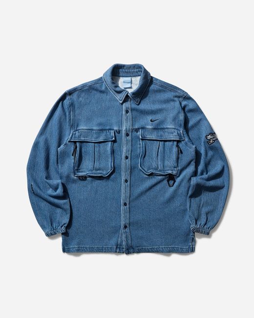 【Nike x Drake Nocta】Opal Lily Pad Denim Shirt French Blue Nike x NOCTA Opal Lily Pad Denim Shirt Blue Denim Men's