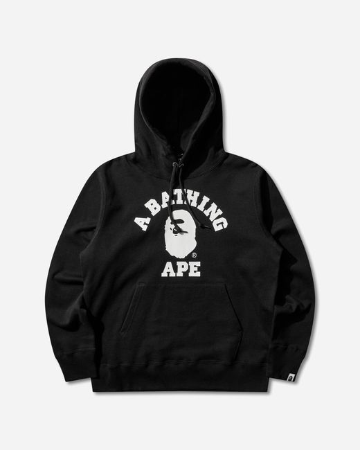 A Bathing Ape Black Men S College Pullover Hoodie for men