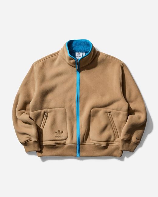 Adidas Brown S Wales Bonner Fleece Jacket Cardboard for men