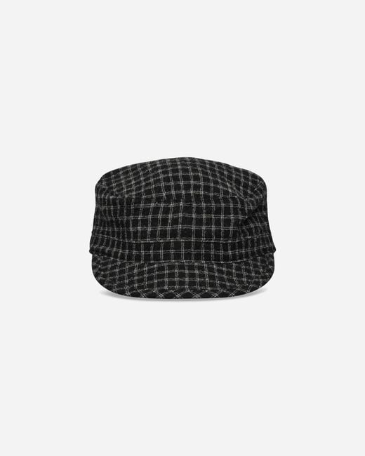 Undercover Black Wool Work Cap Check for men