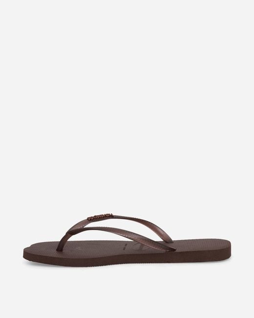Havaianas Brown S Slim Split Flip Flops Dark