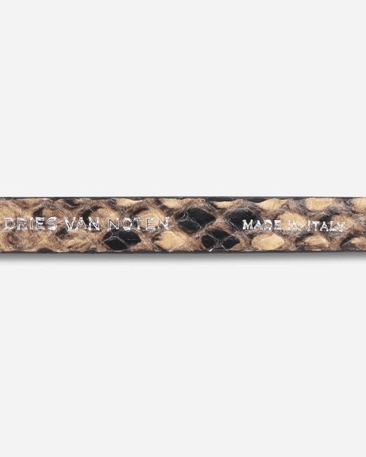 Dries Van Noten White Printed Leather Belt for men