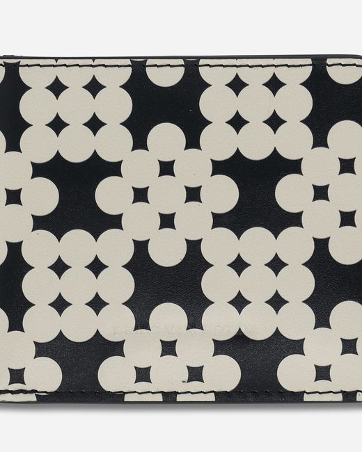 Dries Van Noten Black Printed Leather Wallet Ecru for men