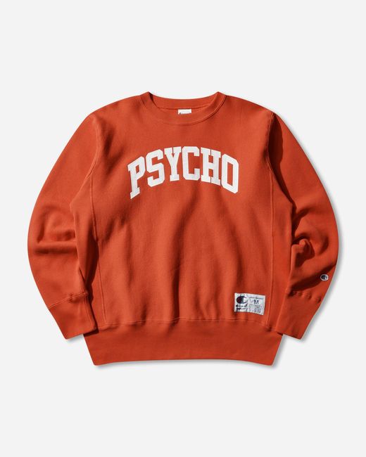 Undercover Orange S Champion Psycho Crewneck Sweatshirt for men
