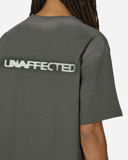 UNAFFECTED Green Sprayed Graphic T-shirt Charcoal for men