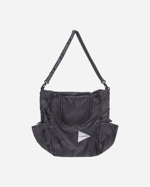 And Wander Black Sil Tote Bag Charcoal for men