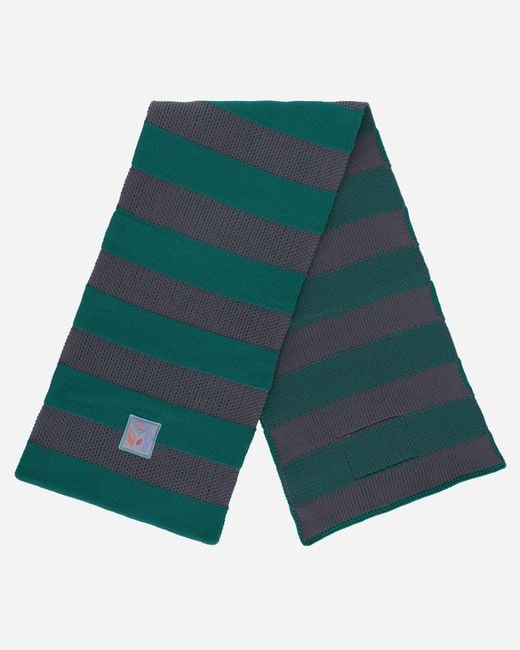 Cav Empt Green Poly Knit Stripe Scarf for men