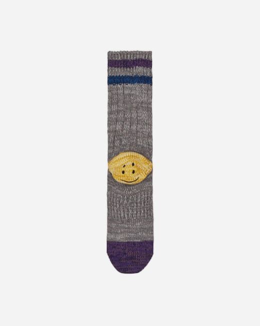 Kapital Blue 60 Yarns Grandrelle Ivy Rainbowy Happy Heel-hold Socks for men