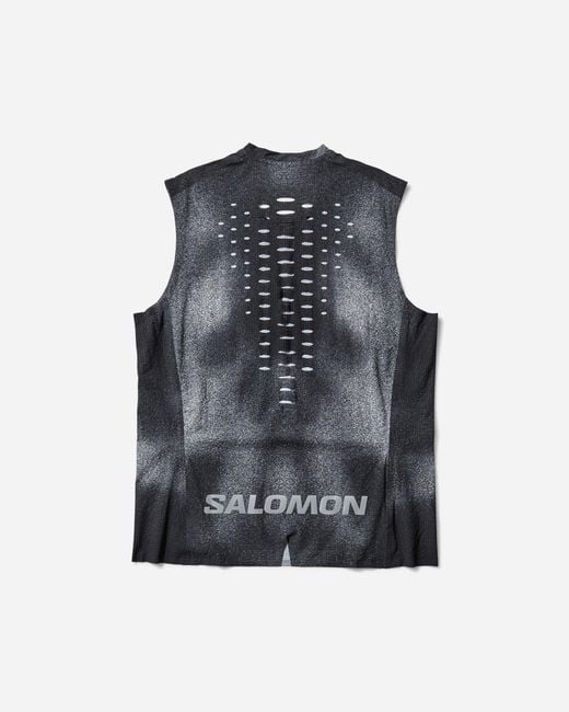 トップス SALOMON TANK MENTAL ATHLETIC Salomon Mental Athletic Tank Top Deep Black / White in Blue for